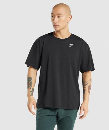 Gymshark Essential Oversized Muške T Shirts Crne | HR 2525KOR